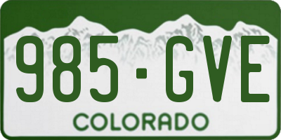 CO license plate 985GVE