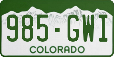 CO license plate 985GWI