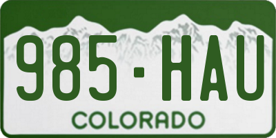 CO license plate 985HAU