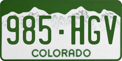CO license plate 985HGV