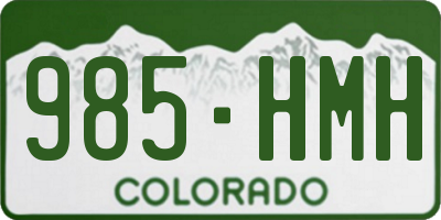 CO license plate 985HMH