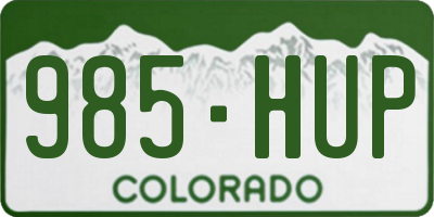 CO license plate 985HUP