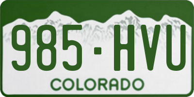 CO license plate 985HVU