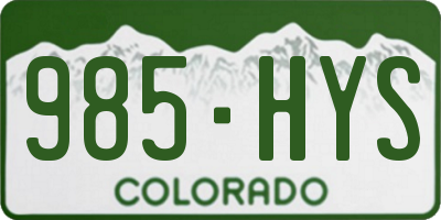 CO license plate 985HYS