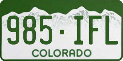 CO license plate 985IFL