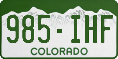 CO license plate 985IHF