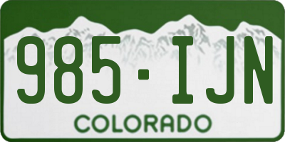 CO license plate 985IJN