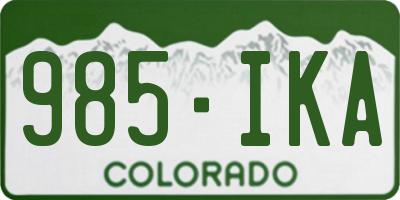 CO license plate 985IKA