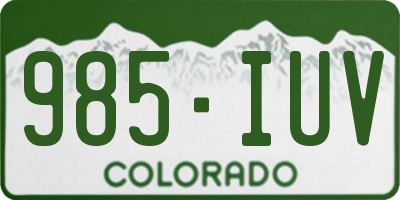 CO license plate 985IUV