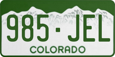 CO license plate 985JEL