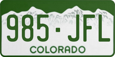 CO license plate 985JFL