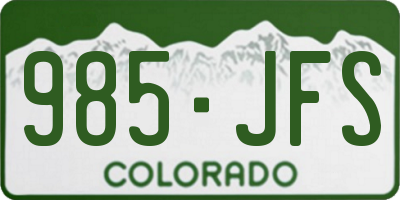 CO license plate 985JFS