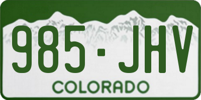 CO license plate 985JHV