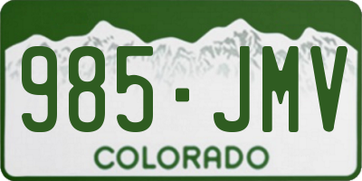 CO license plate 985JMV