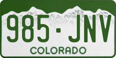 CO license plate 985JNV