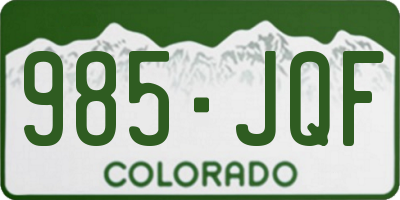 CO license plate 985JQF