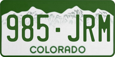 CO license plate 985JRM
