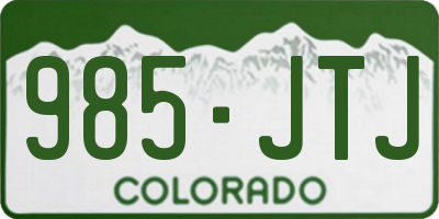 CO license plate 985JTJ