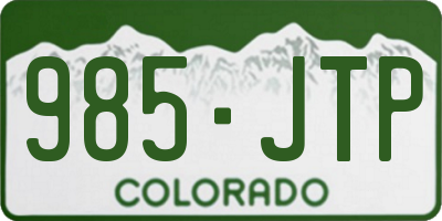 CO license plate 985JTP
