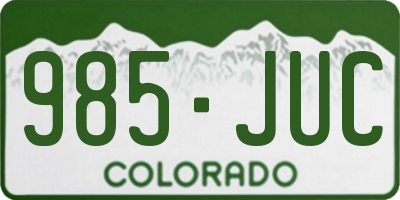 CO license plate 985JUC