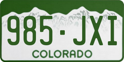 CO license plate 985JXI