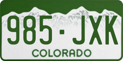 CO license plate 985JXK