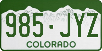 CO license plate 985JYZ
