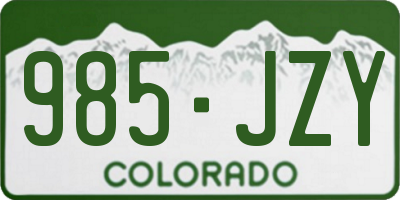 CO license plate 985JZY