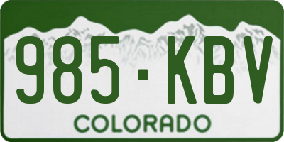 CO license plate 985KBV