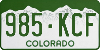 CO license plate 985KCF