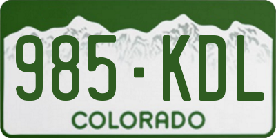CO license plate 985KDL