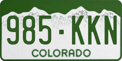 CO license plate 985KKN