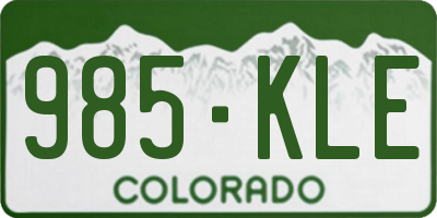 CO license plate 985KLE