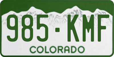 CO license plate 985KMF