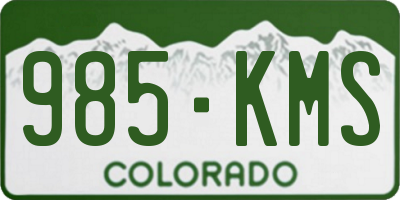 CO license plate 985KMS