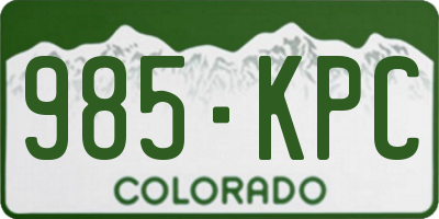 CO license plate 985KPC