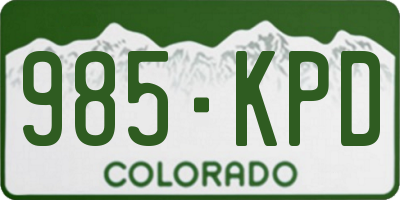 CO license plate 985KPD