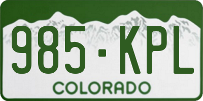 CO license plate 985KPL