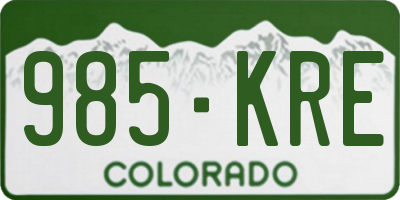 CO license plate 985KRE