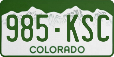 CO license plate 985KSC