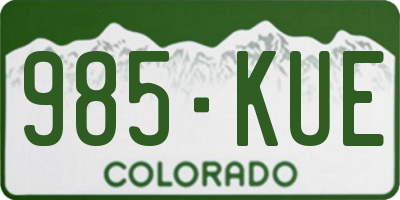 CO license plate 985KUE