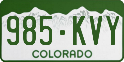 CO license plate 985KVY