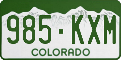 CO license plate 985KXM