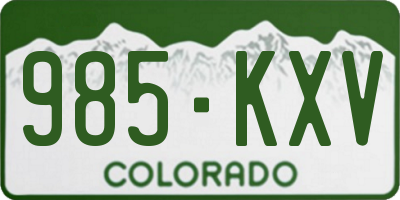 CO license plate 985KXV