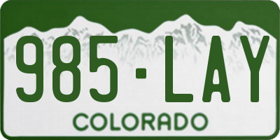 CO license plate 985LAY
