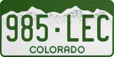 CO license plate 985LEC
