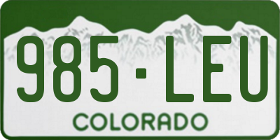 CO license plate 985LEU