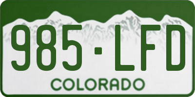 CO license plate 985LFD
