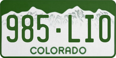 CO license plate 985LIO