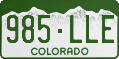 CO license plate 985LLE
